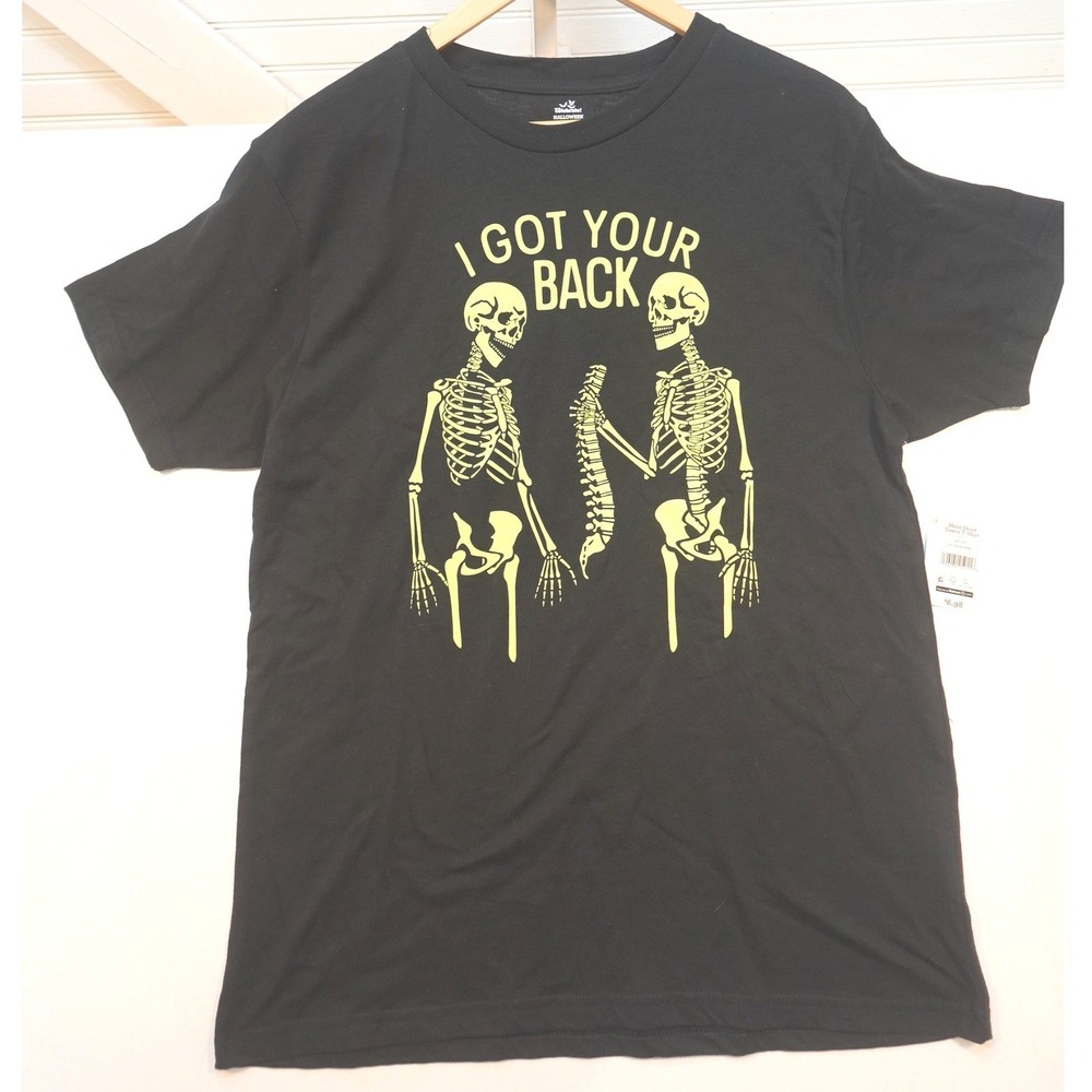 New I Got Your Back Celebrate Halloween T-shirt Men's Large Skeleton Funny Tee